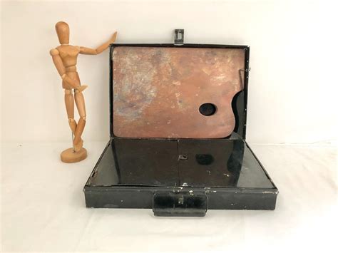 metal vintage art supply box|Vintage Metal Artist Paint Box .